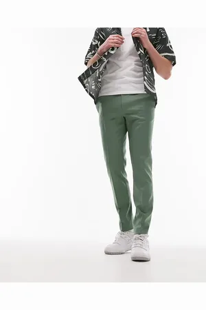 Topman Skinny smart trousers with elastic waistband in sage