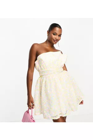 Collective The Label Exclusive bandeau embellished mini dress in pastel sequin