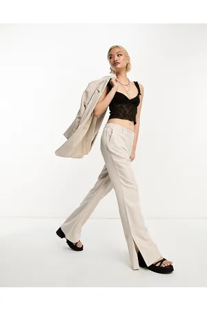ONLY Flared tailored trousers co-ord in stone