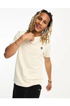 Timberland Dunstan river left chest logo t-shirt in off
