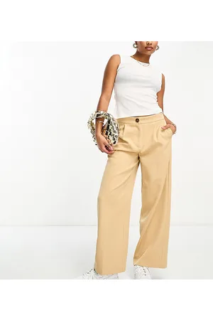 Miss Selfridge Petite tailored wide leg trouser in stone - STONE