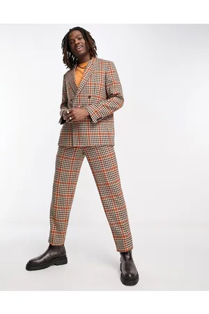 Viggo Pires check suit jacket in beige