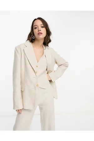 & OTHER STORIES Linen blazer in beige