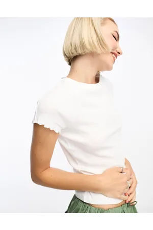 Noisy May Lettuce edge rib t-shirt in