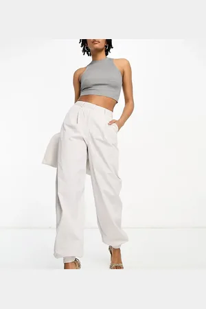 Extro & Vert Tall Nylon cuffed parachute trousers in stone