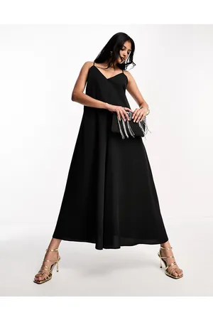 ASOS V neck satin wide leg jumpsuit in