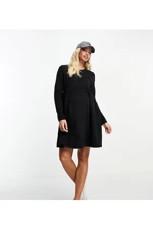Threadbare Maternity long sleeve smock mini dress in