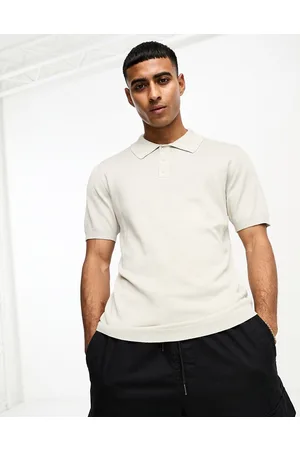 Only & Sons Knitted polo in beige