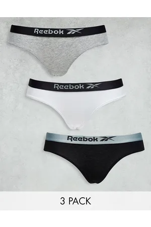 Buy Reebok Womens Agatha Three Pack Performance Thongs Black/Grey