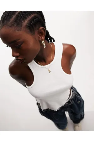 ASOS Extreme racer vest with lettuce hem in