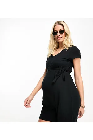 Mama;licious Mamalicious Maternity shirred bodice playsuit in