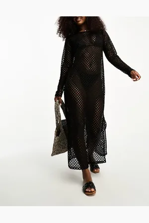 Pieces® Exclusive crochet midi dress in