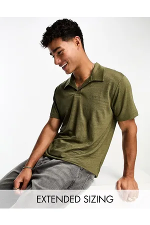 GANT Slub linen polo in dark