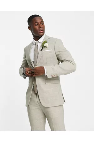 SELECTED Linen mix suit jacket in beige