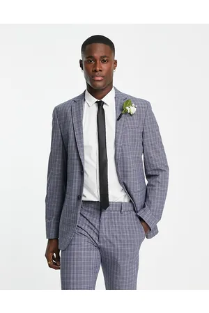 SELECTED Slim fit suit jacket in blue check