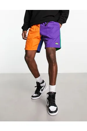 Huf New day packable tech shorts in multicoloured panels