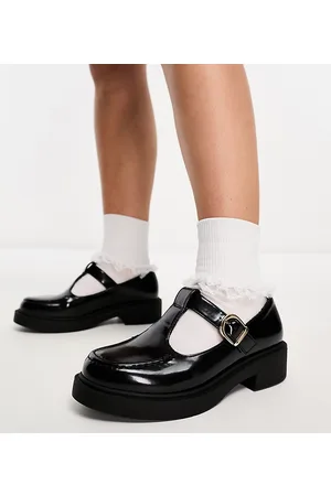 ASOS Wide Fit Margo mary jane flat shoes in
