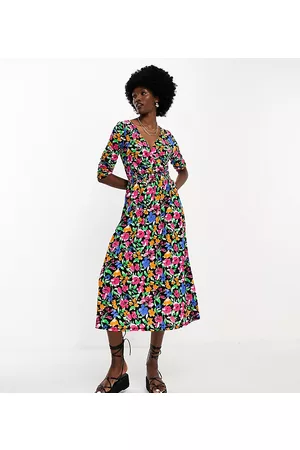 ONLY Wrap midi dress in floral