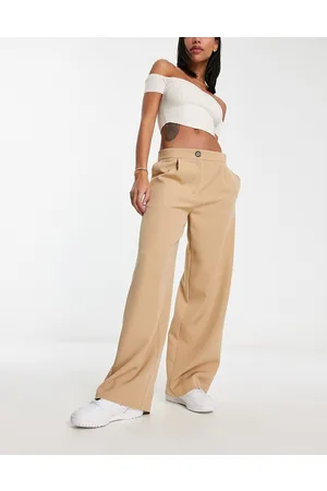 Miss Selfridge Tailored wide leg trouser in stone