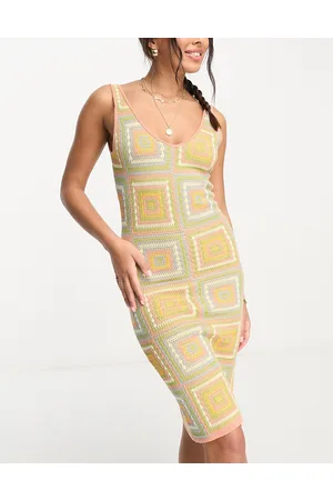 RVCA Squared crochet summer dress in print