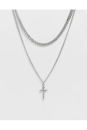 ASOS Design Cord Necklace with Metal Starfish Pendant in Black-Silver