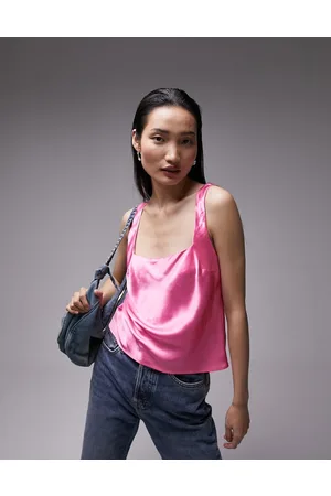 Topshop Square neck satin cami in