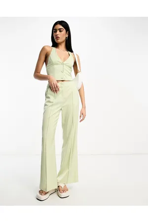 Miss Selfridge Co-ord high waist straight leg trousers in satin