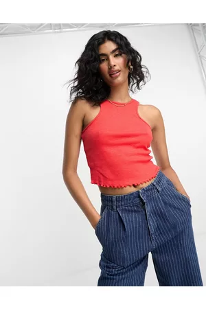 ASOS Extreme racer vest with lettuce hem in