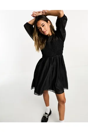 In wear InWear Furai shirred detail mini dress with puff sleeves in