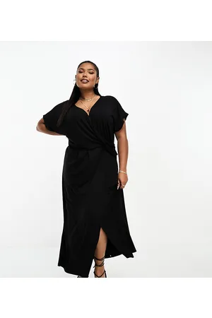 ASOS ASOS DESIGN Curve pleated drape tea midi dress in