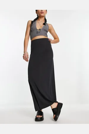 Weekday Signe drape maxi skirt in