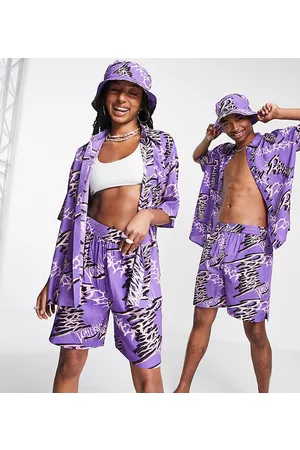 COLLUSION Unisex typo print shirt co ord in