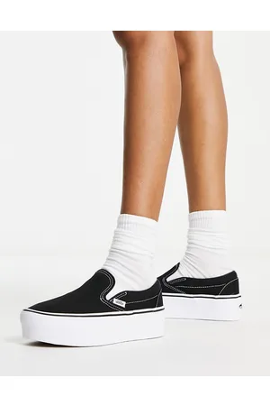 Vans Slip On stackform trainers in black and white