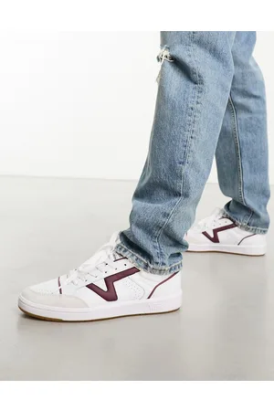 Vans Lowland trainers in with burgundy side stripe