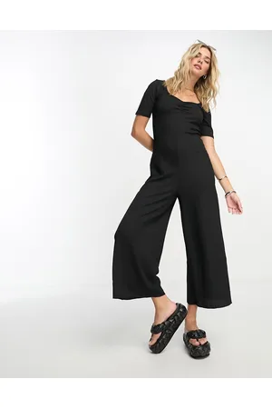 MANGO V-neck ribbed jumpsuit in