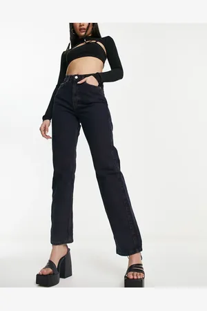 Weekday Rowe extra high waisted straight leg jeans in teal wash