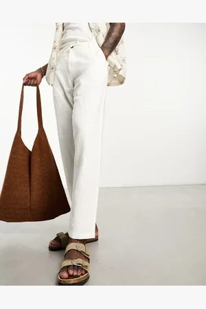 SELECTED Slim tapered linen mix trouser in