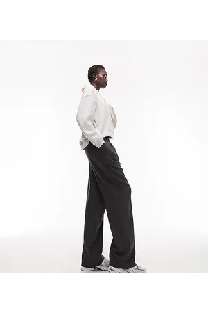 Topshop Pinstripe straight leg tailored jogger in