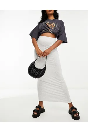 Miss Selfridge Low rise maxi skirt in marl