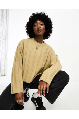 Weekday Fiona chunky knit jumper in oatmeal melange