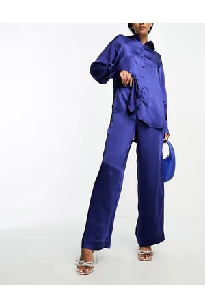 Y.A.S Y.A.S wide leg satin trouser co-ord in