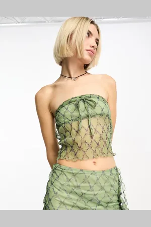 Reclaimed Bandeau top co-ord in check