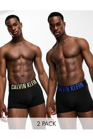 Calvin Klein intense power 2 pack cotton hip briefs with contrast waistband  in black