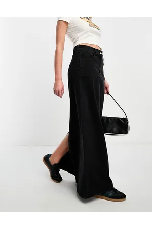 VERO MODA Longline denim maxi skirt in