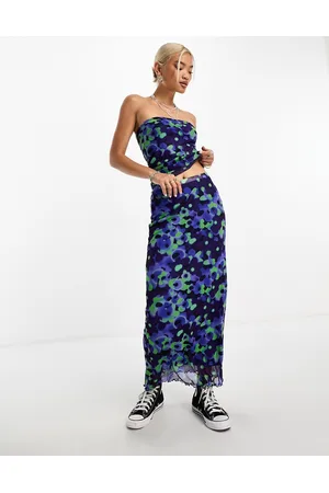ONLY Scallop edge mesh maxi skirt co-ord in floral