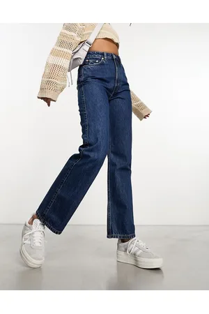 Weekday Rowe extra high waist regular fit straight leg jeans in nobel