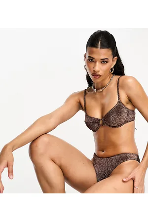 South Beach Underwire bikini top in dark metallic