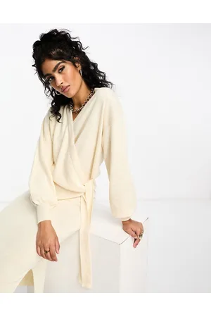 Y.A.S Y.A.S wrap front cardigan co-ord in cream