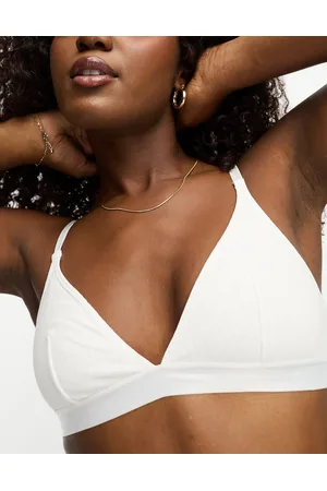 Monki Ribbed triangle bralette in