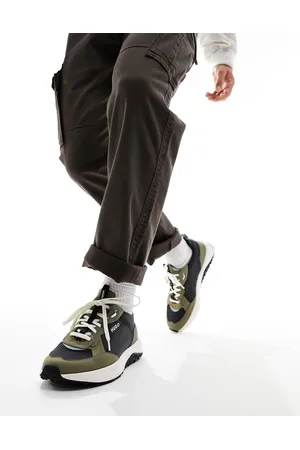 HUGO BOSS HUGO Kane Runn trainers in beige and black